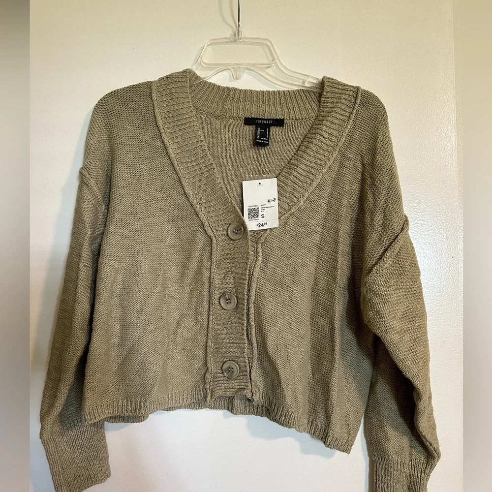 NWT Forever 21 Green Cardigan Size S
